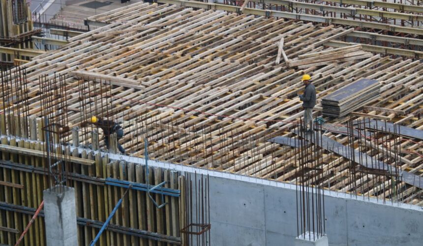 Men working on a construction site in Istanbul,