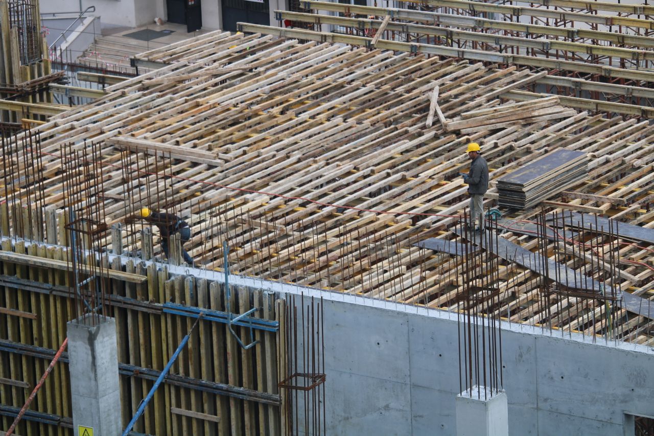 Men working on a construction site in Istanbul,