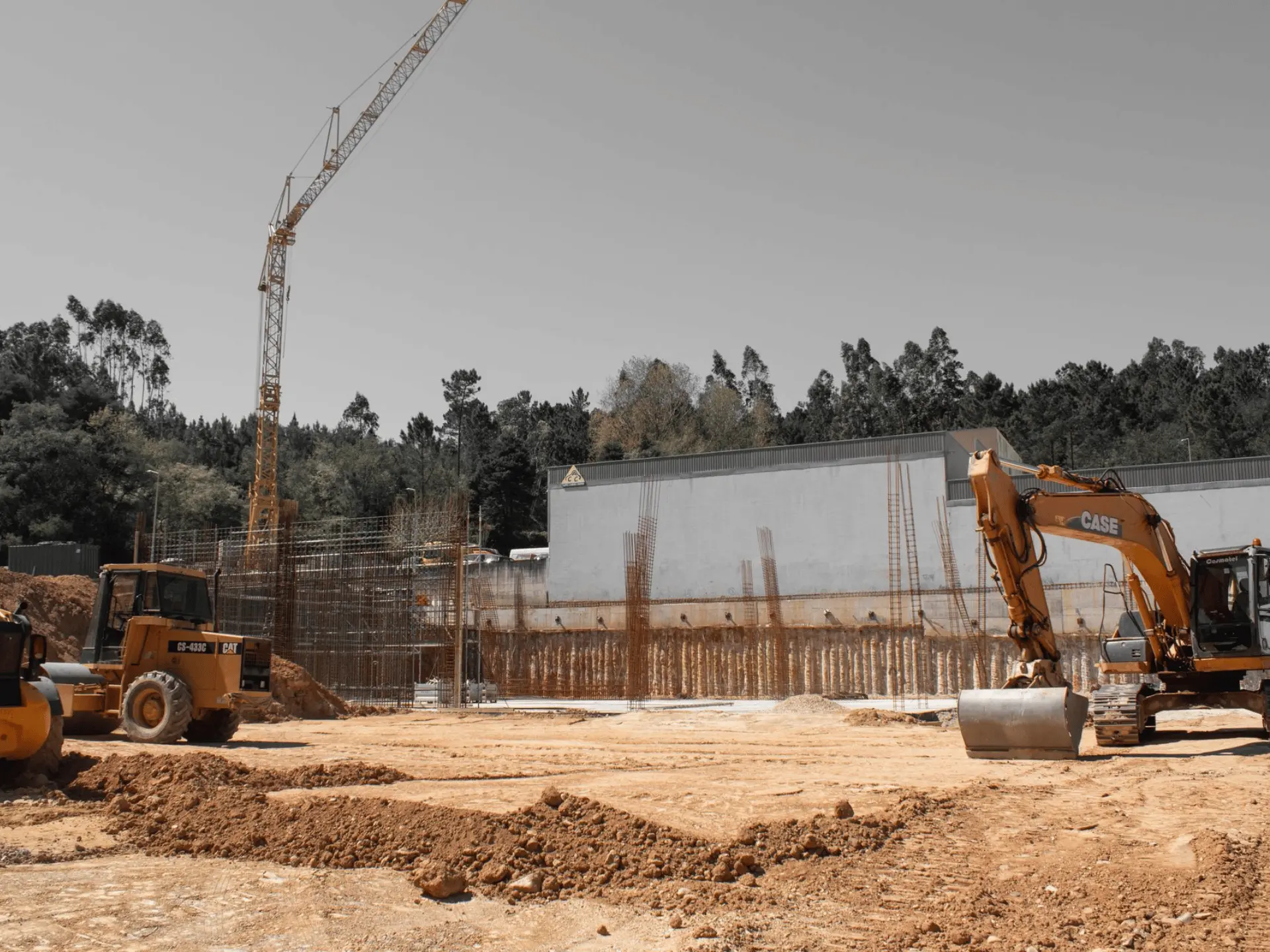 construction site with cranes